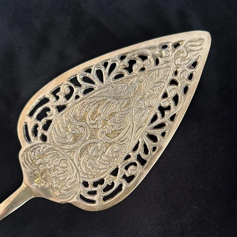 Intricate Gold Cake Server